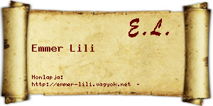 Emmer Lili névjegykártya