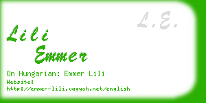lili emmer business card
